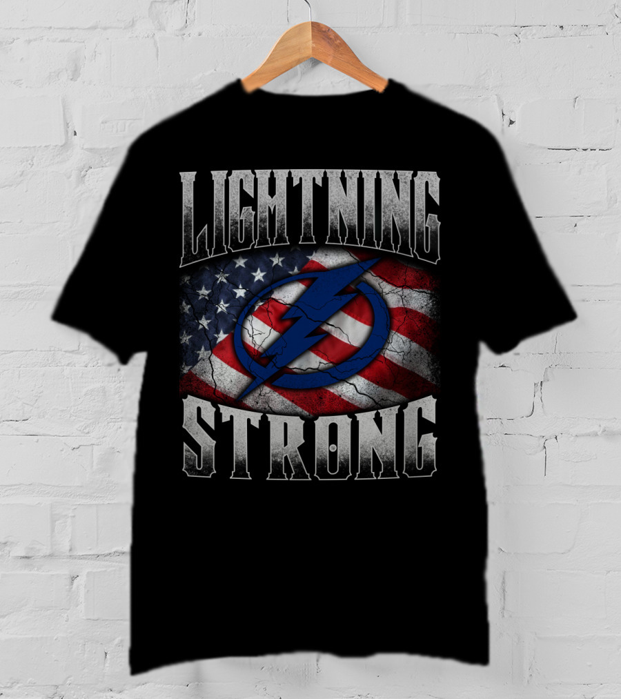 Lightning Strong Tampa Bay American Flag T-Shirt