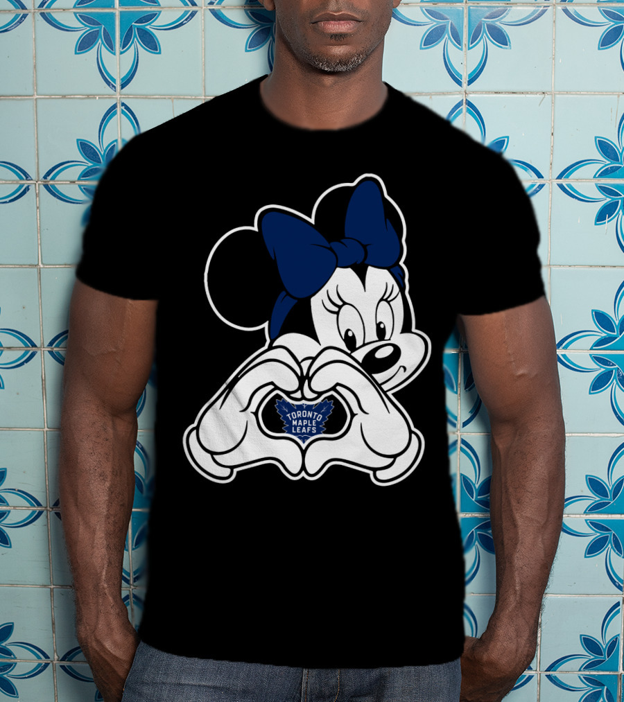 Toronto Maple Leafs Minnie Mouse Heart Hands T-Shirt