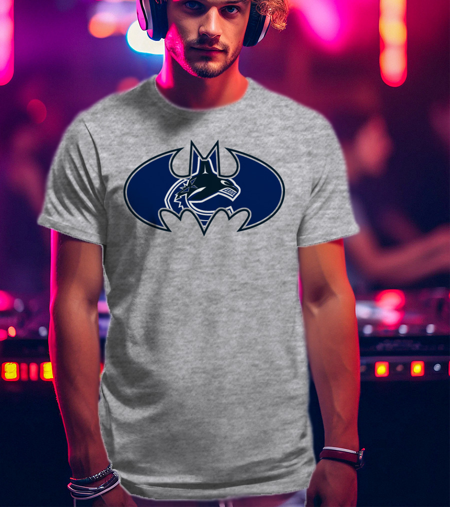 Vancouver Canucks Orca Batman Logo Fusion T-Shirt