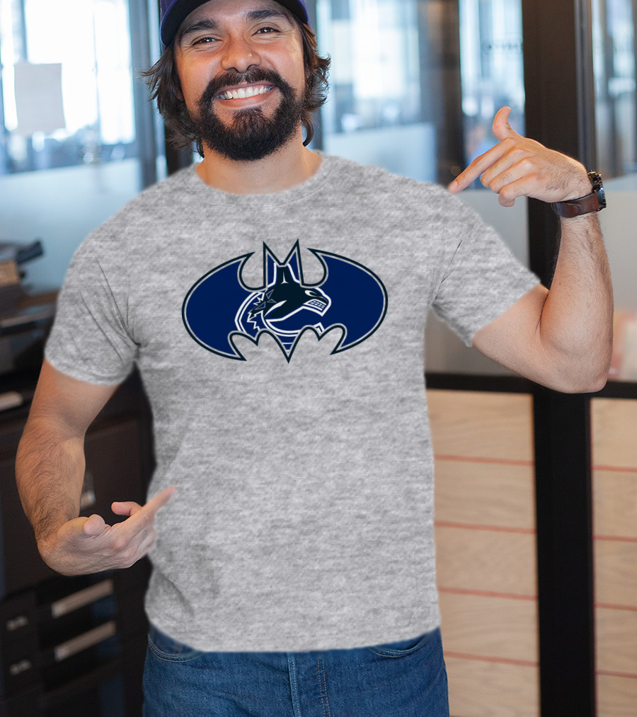 Vancouver Canucks Orca Batman Logo Fusion T-Shirt