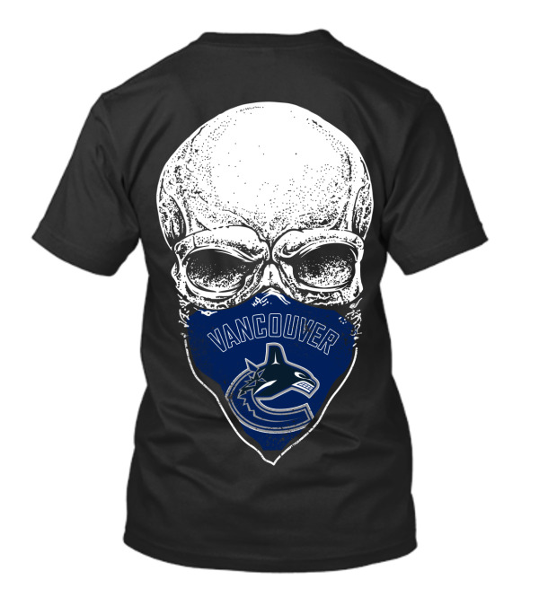 Vancouver Canucks Skull Hockey Team Fan Mask T-Shirt