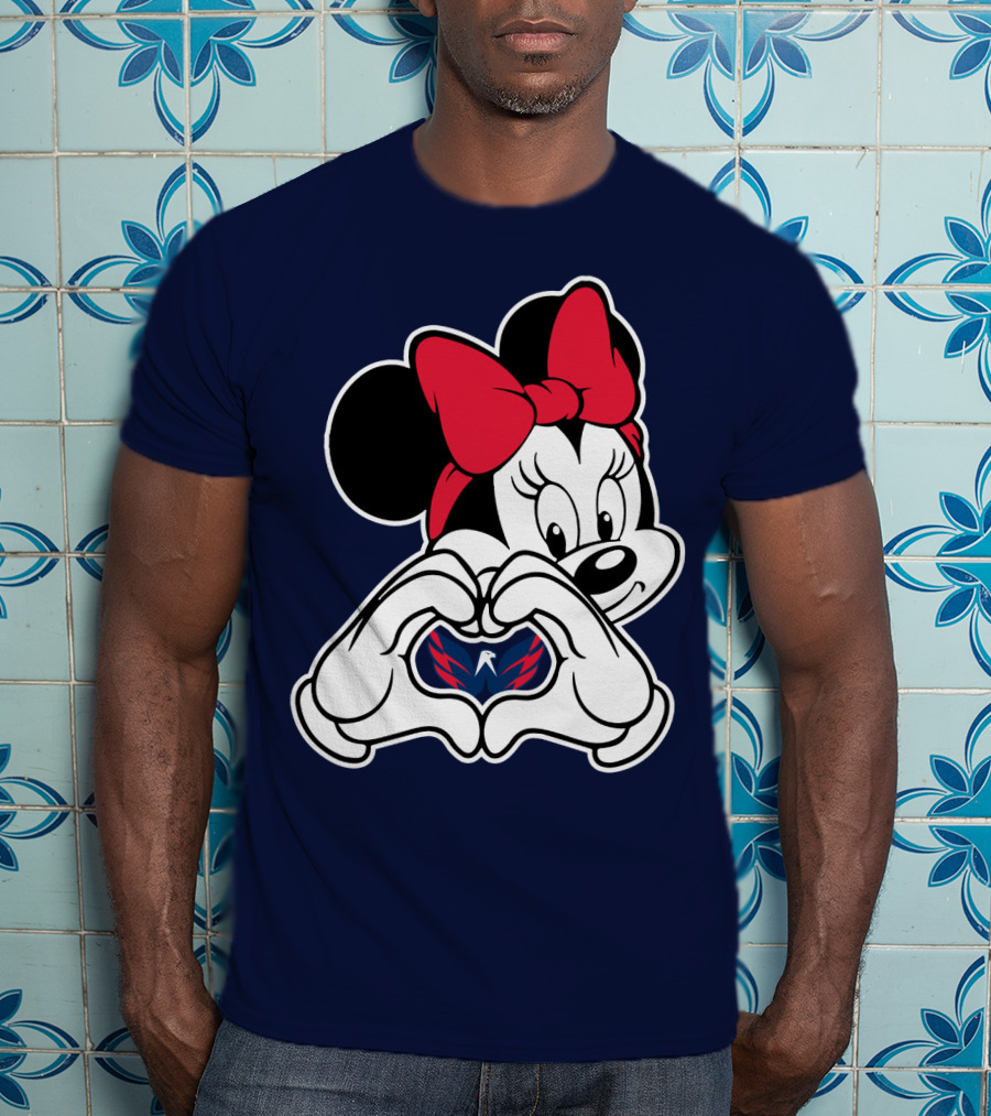 Minnie Mouse Heart Hands Washington Capitals T-Shirt