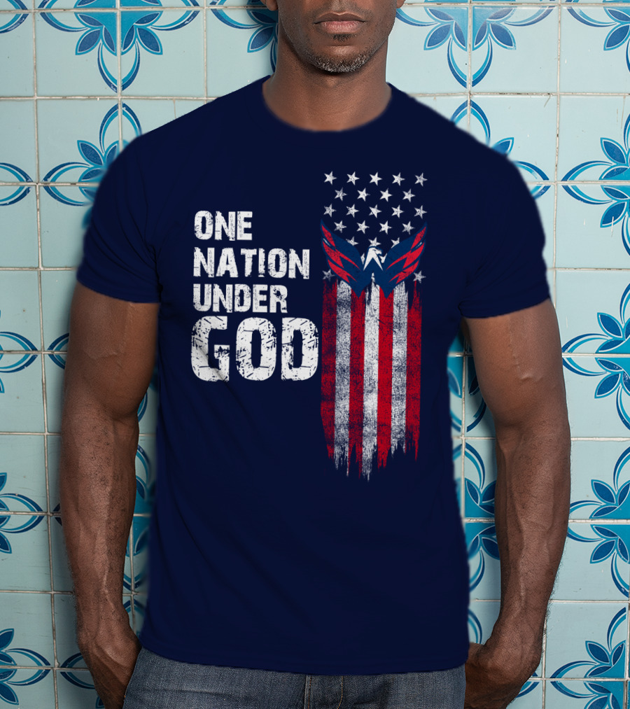 One Nation Under God Washington Capitals American Flag T-Shirt