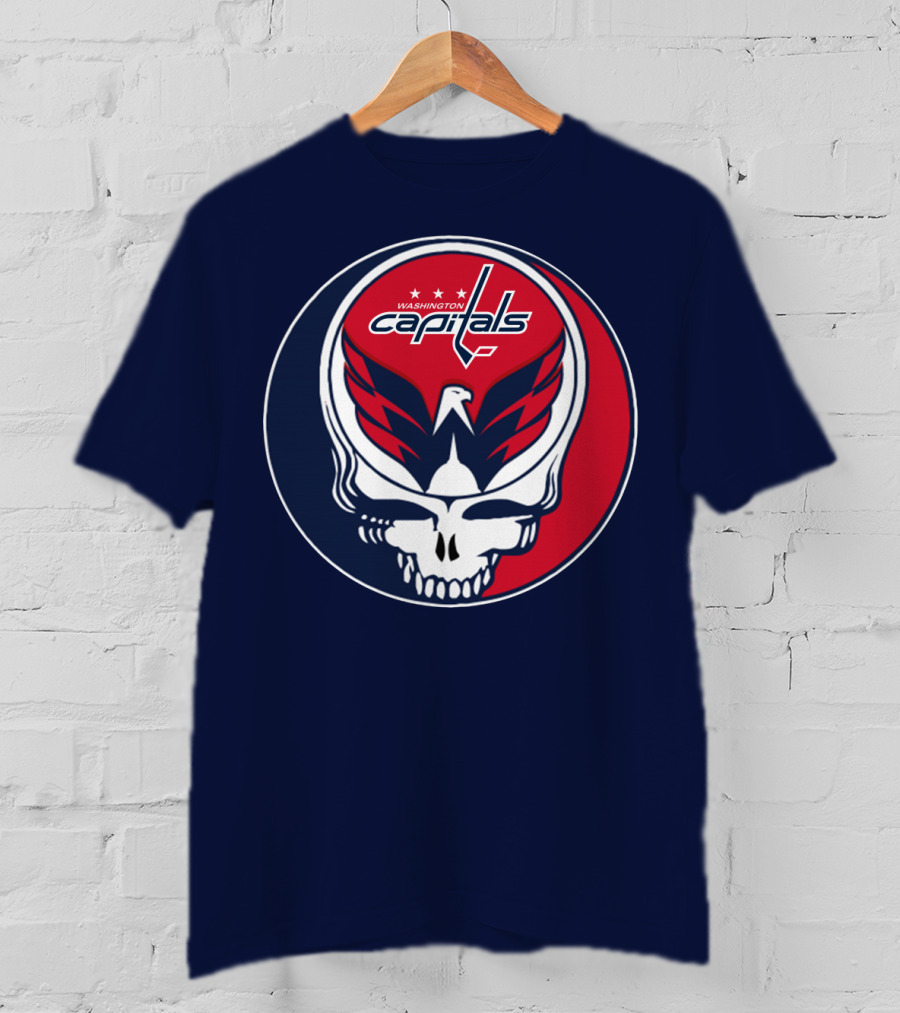 Washington Capitals Deadheads Hockey Logo Crest T-Shirt