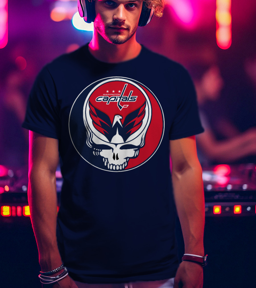 Washington Capitals Deadheads Hockey Logo Crest T-Shirt