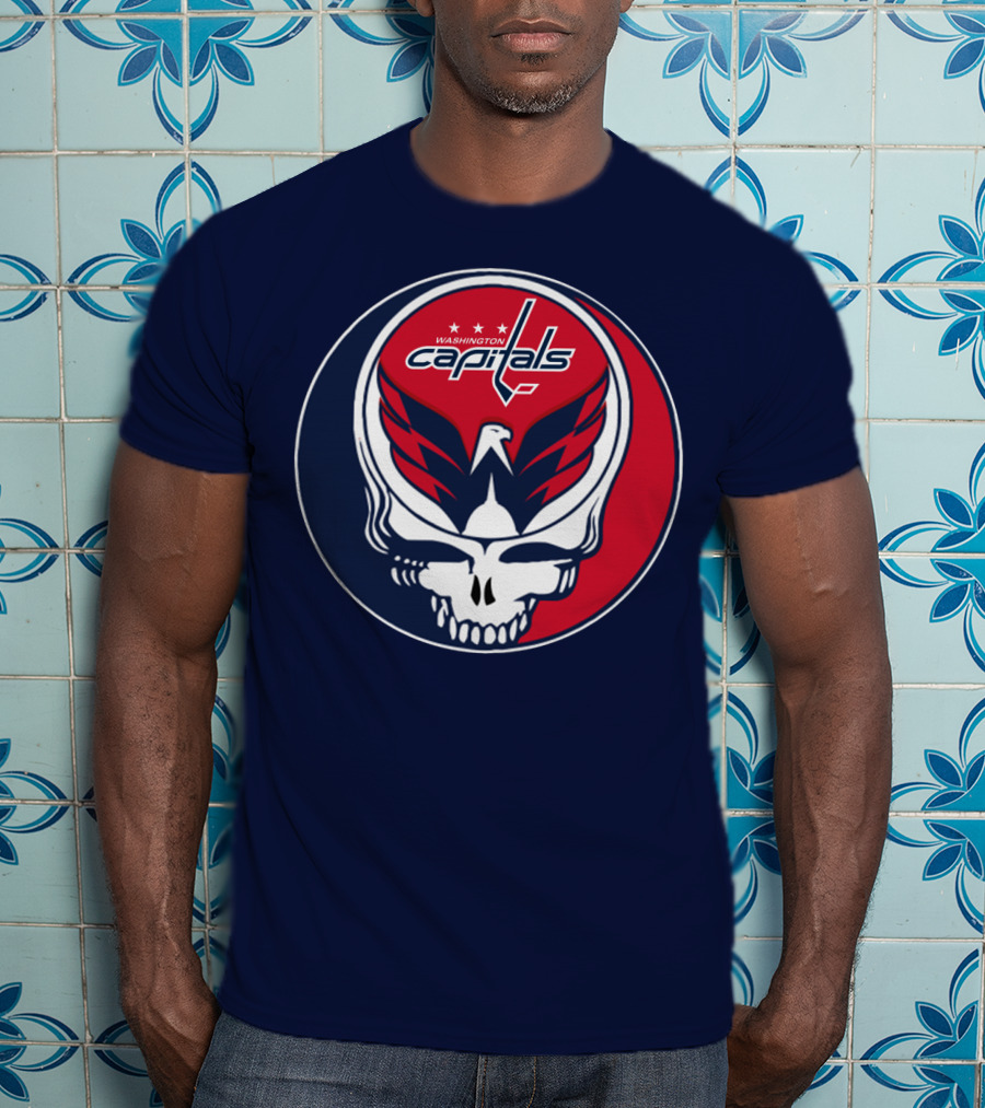Washington Capitals Deadheads Hockey Logo Crest T-Shirt