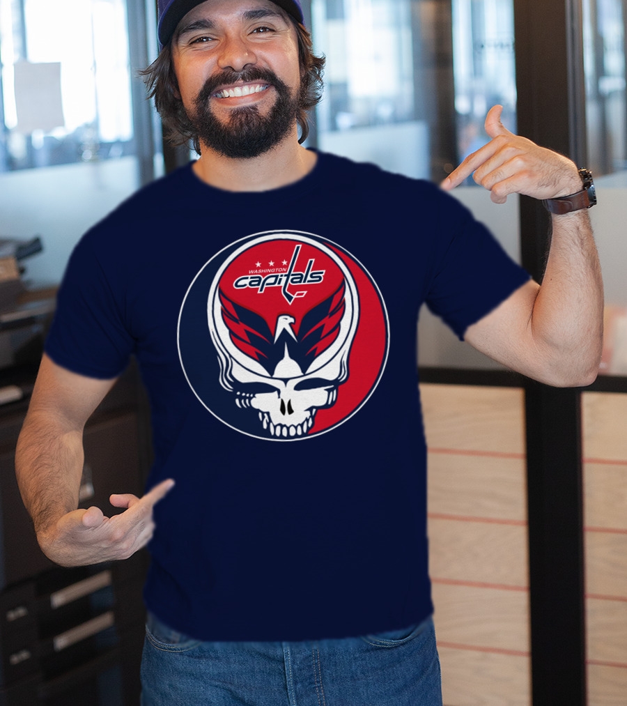 Washington Capitals Deadheads Hockey Logo Crest T-Shirt