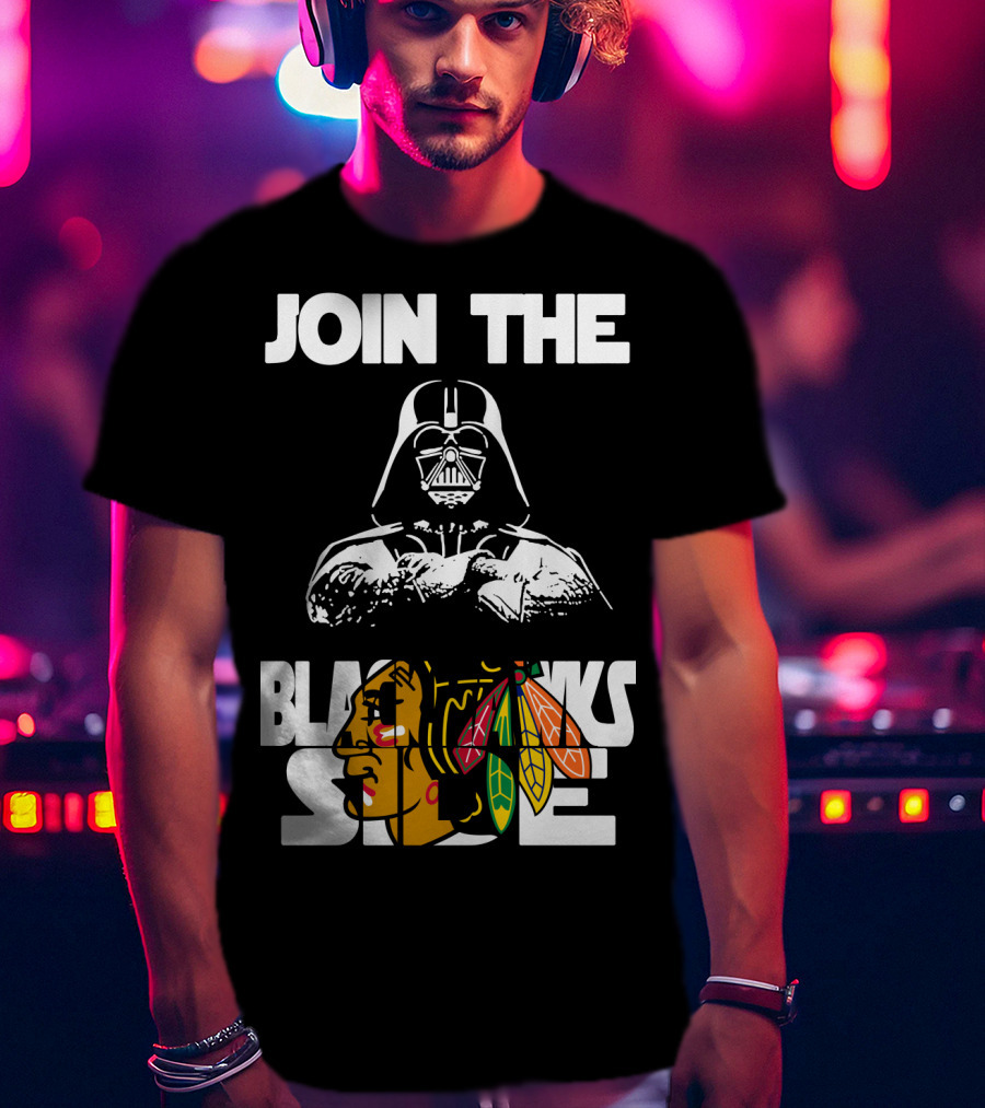Join The Blackhawks Side Darth Vader T-Shirt