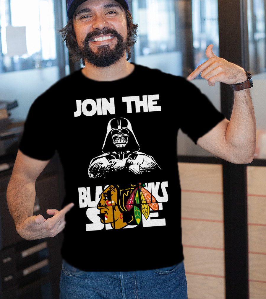 Join The Blackhawks Side Darth Vader T-Shirt