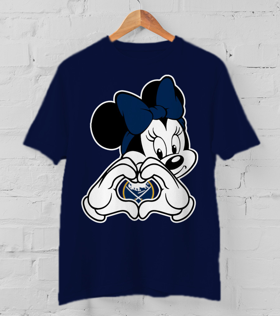 Buffalo Sabres Minnie Mouse Heart Hands T-Shirt