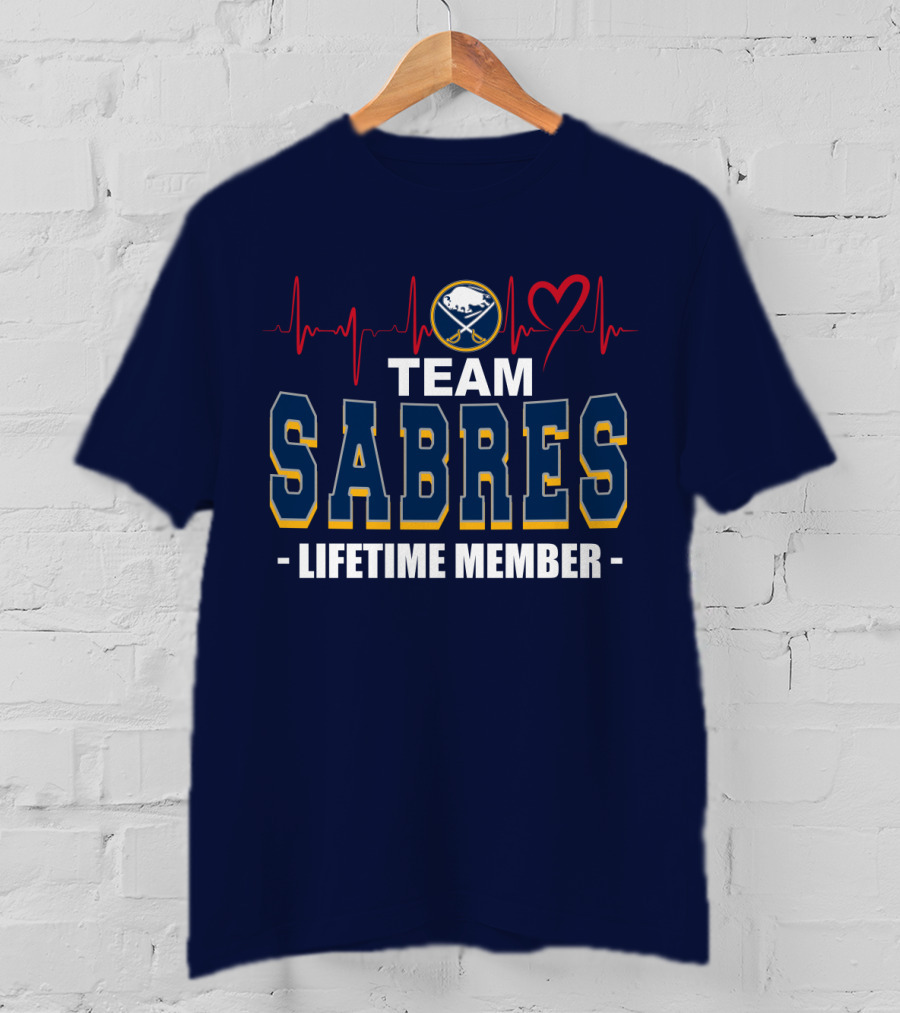 Team Buffalo Sabres Lifetime Member Heartbeat T-Shirt