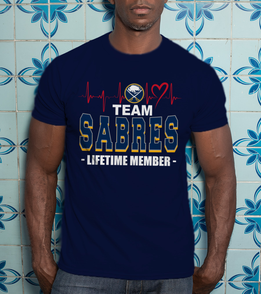 Team Buffalo Sabres Lifetime Member Heartbeat T-Shirt