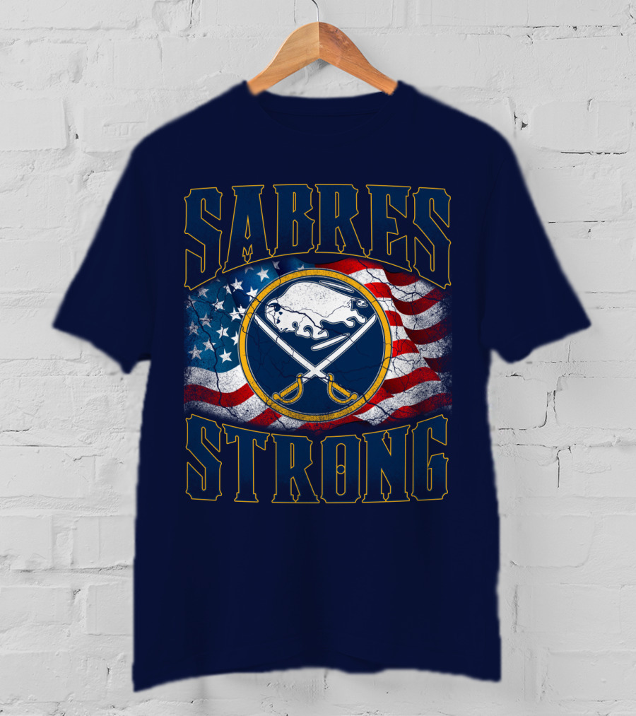 Sabres Strong Buffalo American Flag T-Shirt