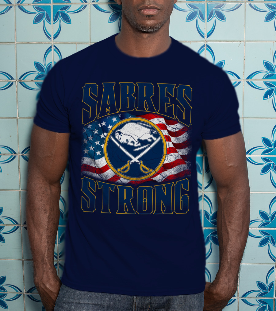 Sabres Strong Buffalo American Flag T-Shirt