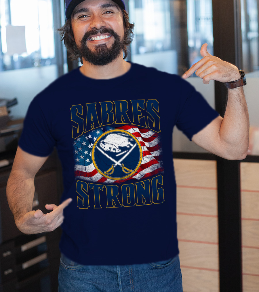 Sabres Strong Buffalo American Flag T-Shirt