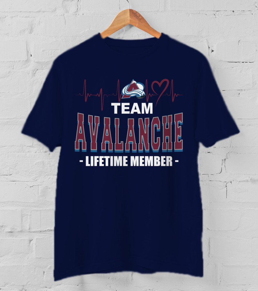 Team Avalanche Lifetime Member Colorado Avalanche Heartbeat T-Shirt