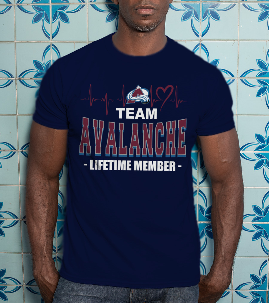 Team Avalanche Lifetime Member Colorado Avalanche Heartbeat T-Shirt