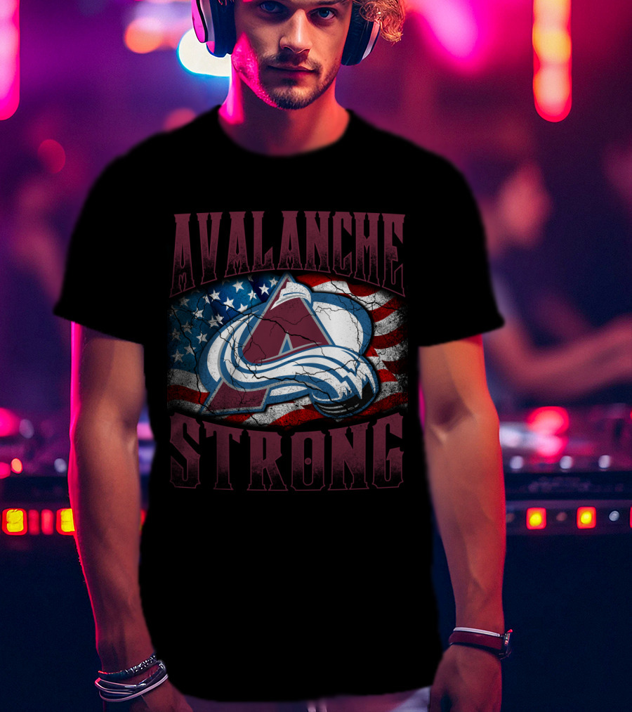 Avalanche Strong Colorado American Flag T-Shirt