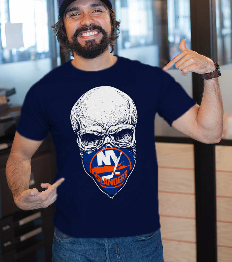 Ny Islanders Skull Logo Hockey Fan T-Shirt