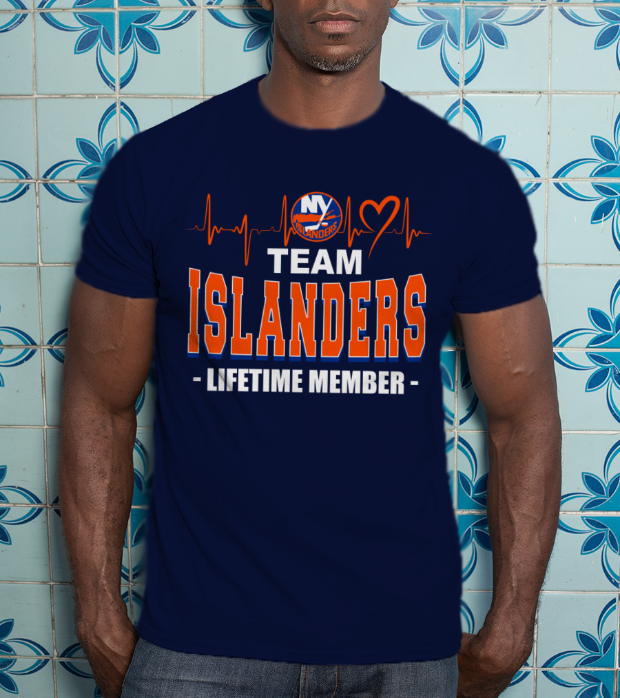 Team Islanders Lifetime Member New York Islanders Heartbeat T-Shirt