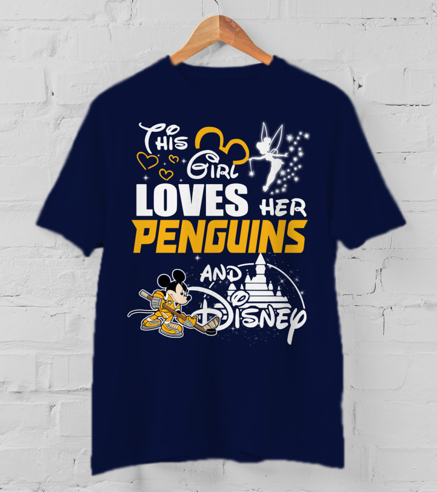 This Girl Loves Her Penguins And Disney T-Shirt