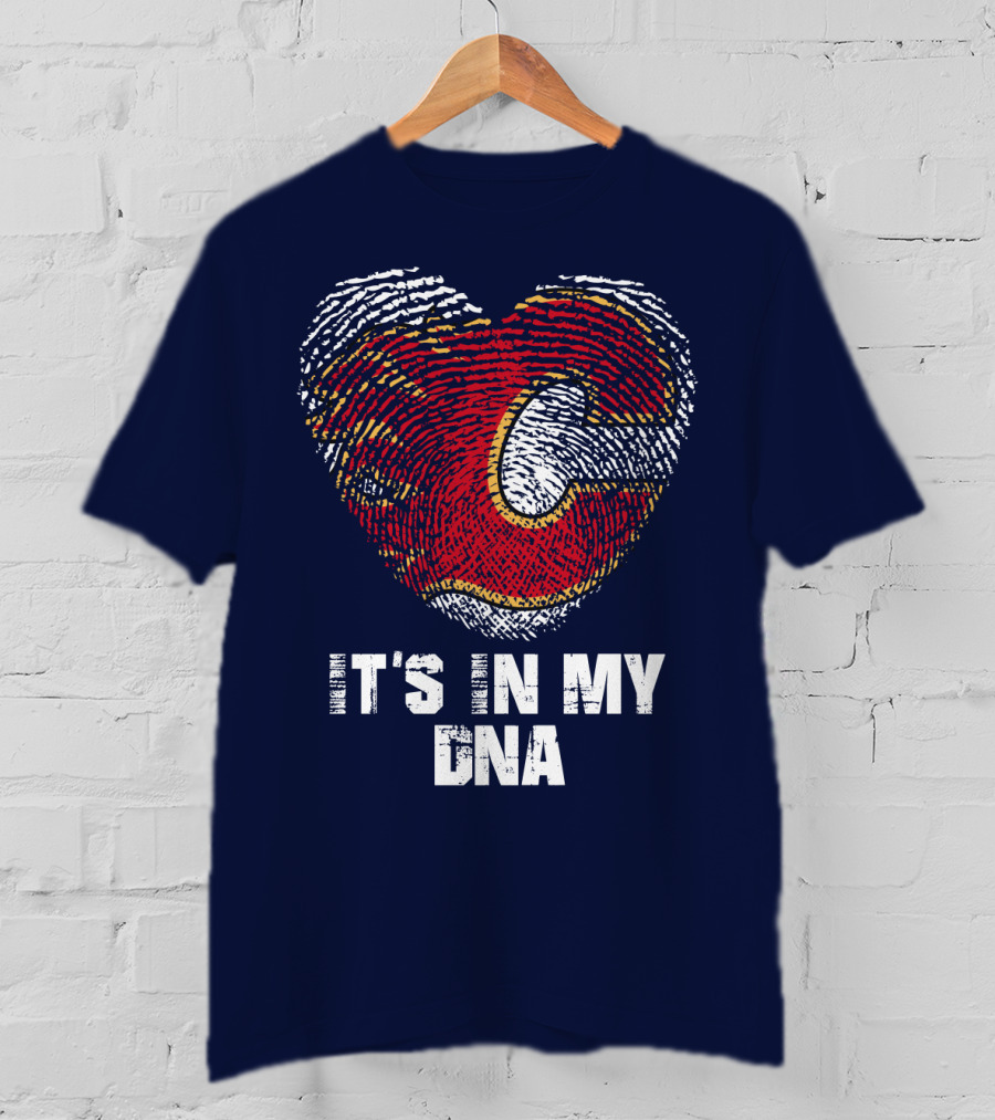 Calgary Flames Heart It's In My Dna Fingerprint T-Shirt