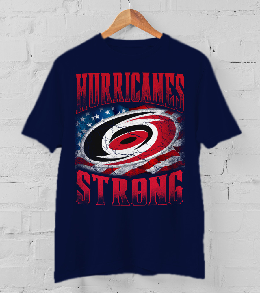 Carolina Hurricanes Strong American Flag T-Shirt