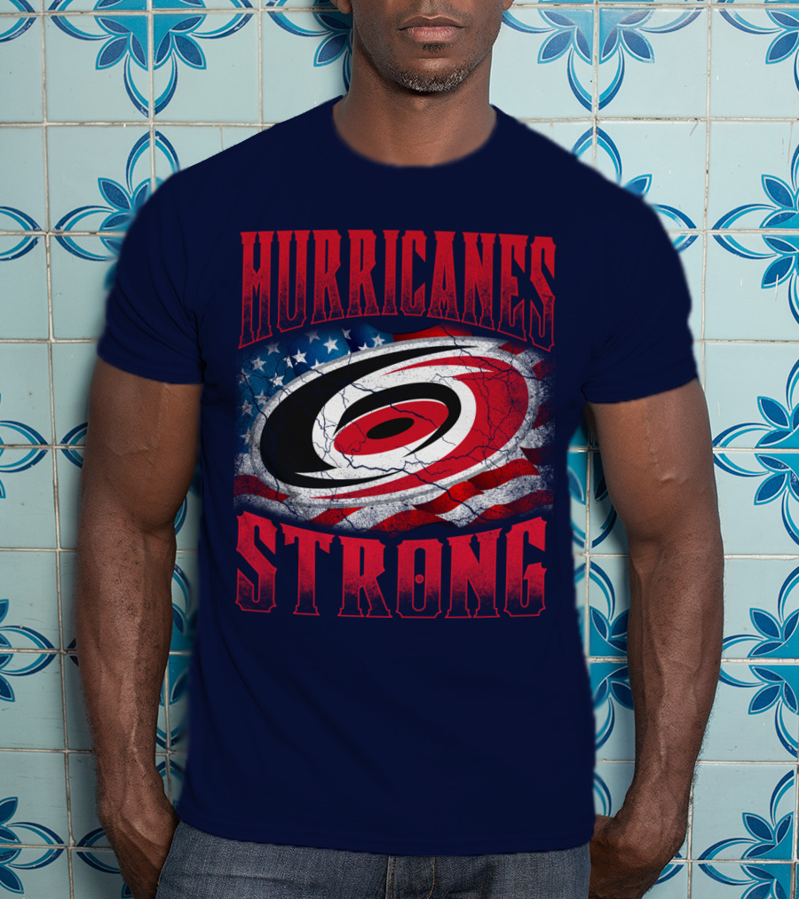 Carolina Hurricanes Strong American Flag T-Shirt