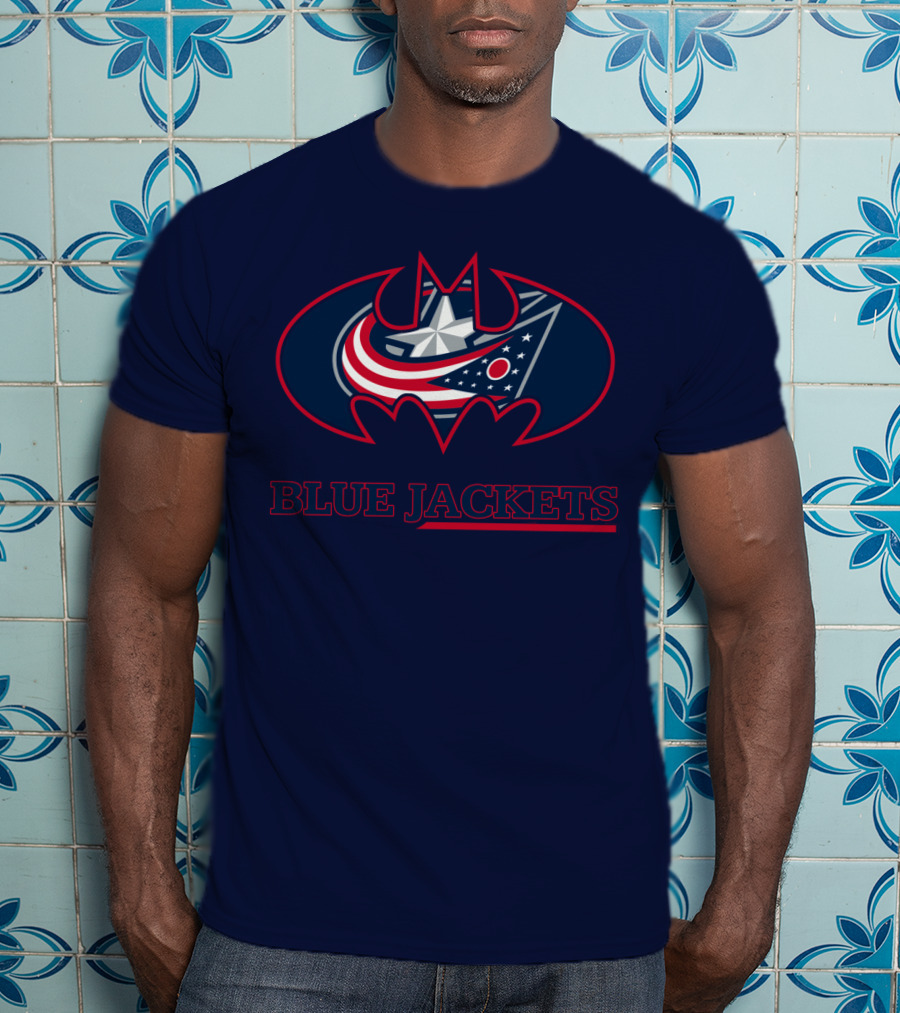 Blue Jackets Bat Emblem Fusion T-Shirt