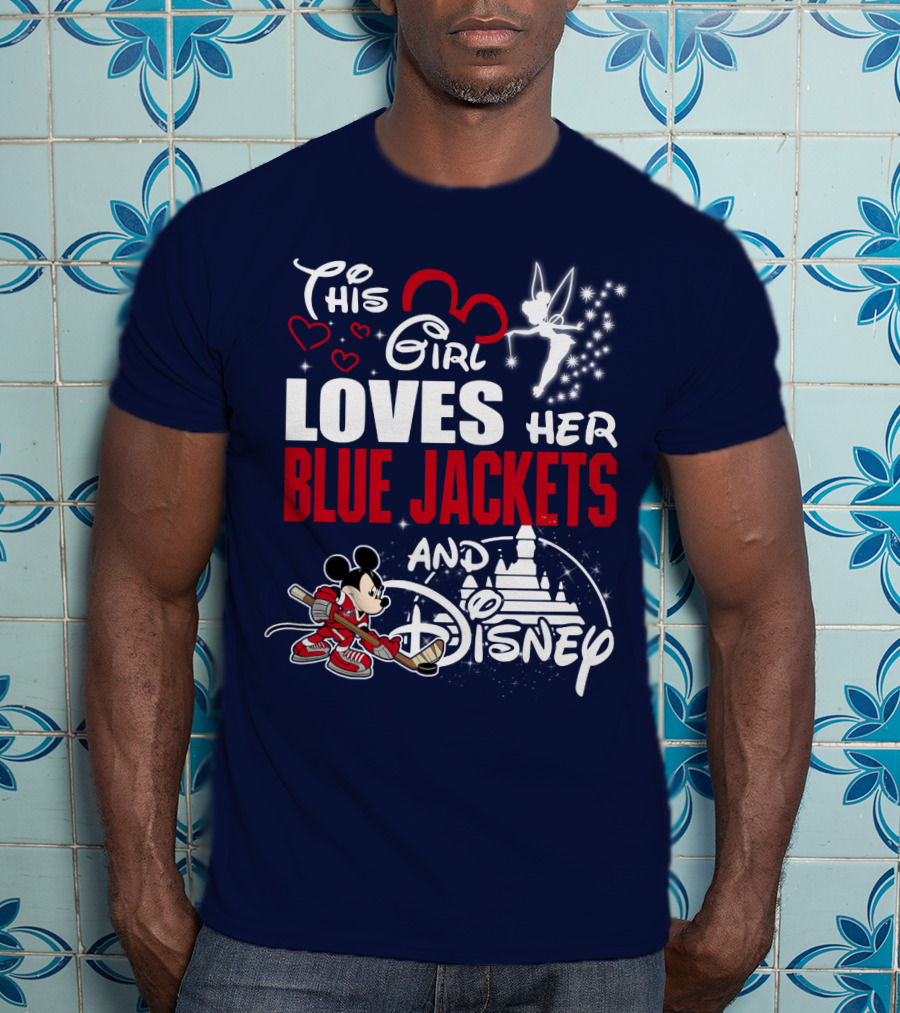 This Girl Loves Her Blue Jackets And Disney T-Shirt