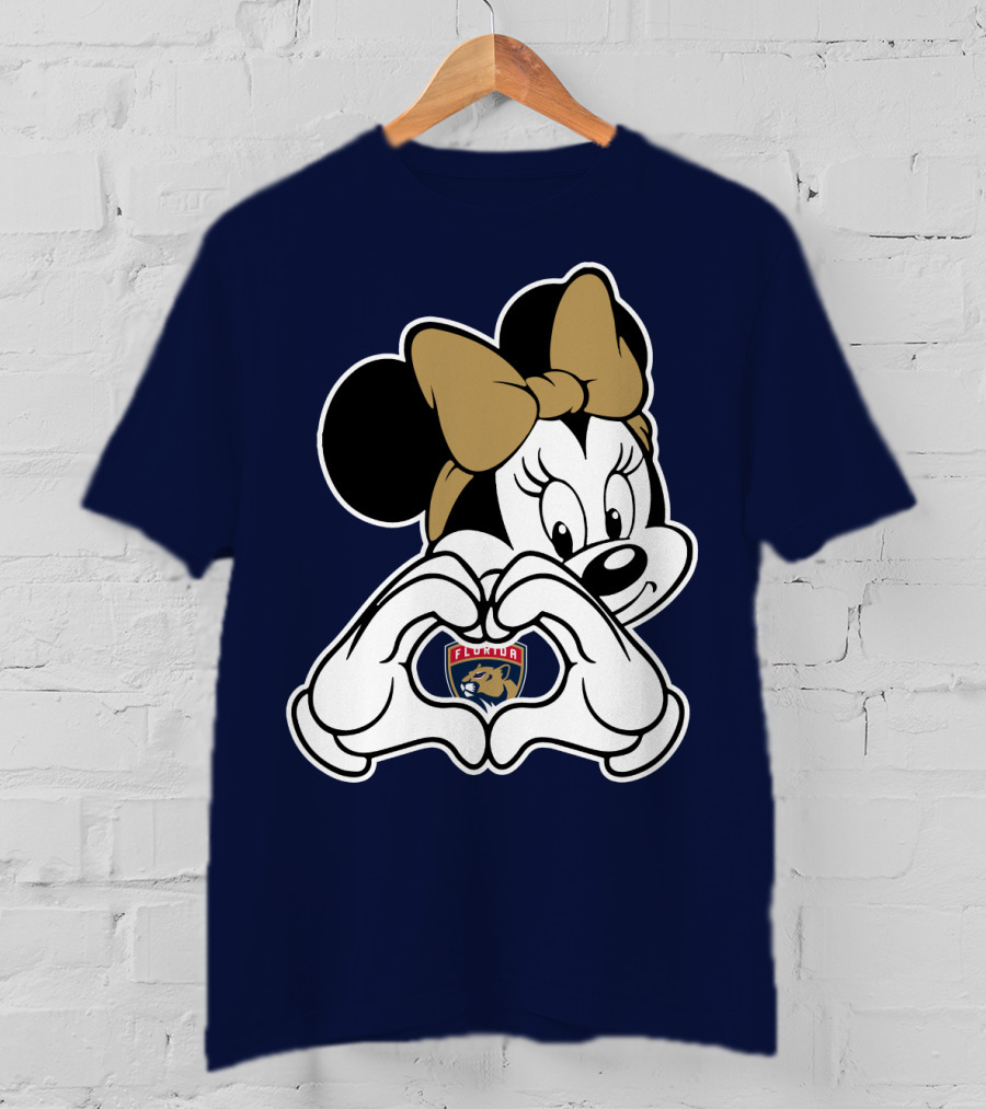 Florida Panthers Minnie Heart Hands T-Shirt