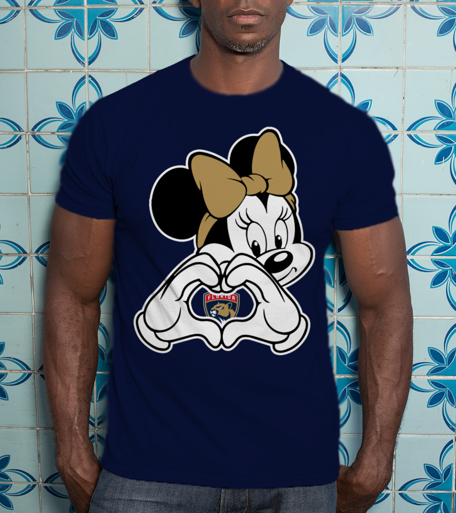 Florida Panthers Minnie Heart Hands T-Shirt