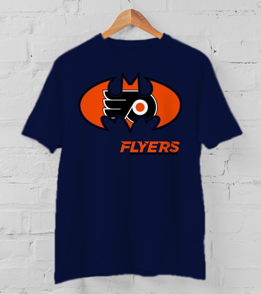 Philadelphia Flyers Batman Logo Crossover T-Shirt