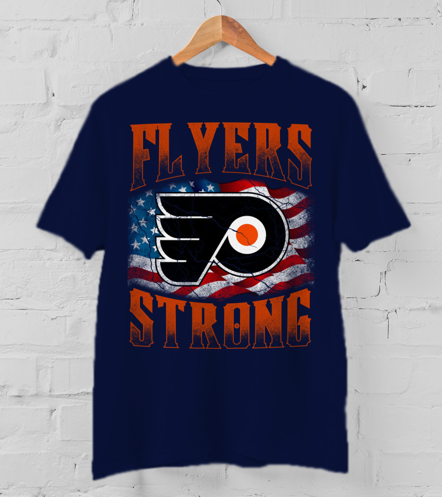 Flyers Strong Philadelphia American Flag T-Shirt