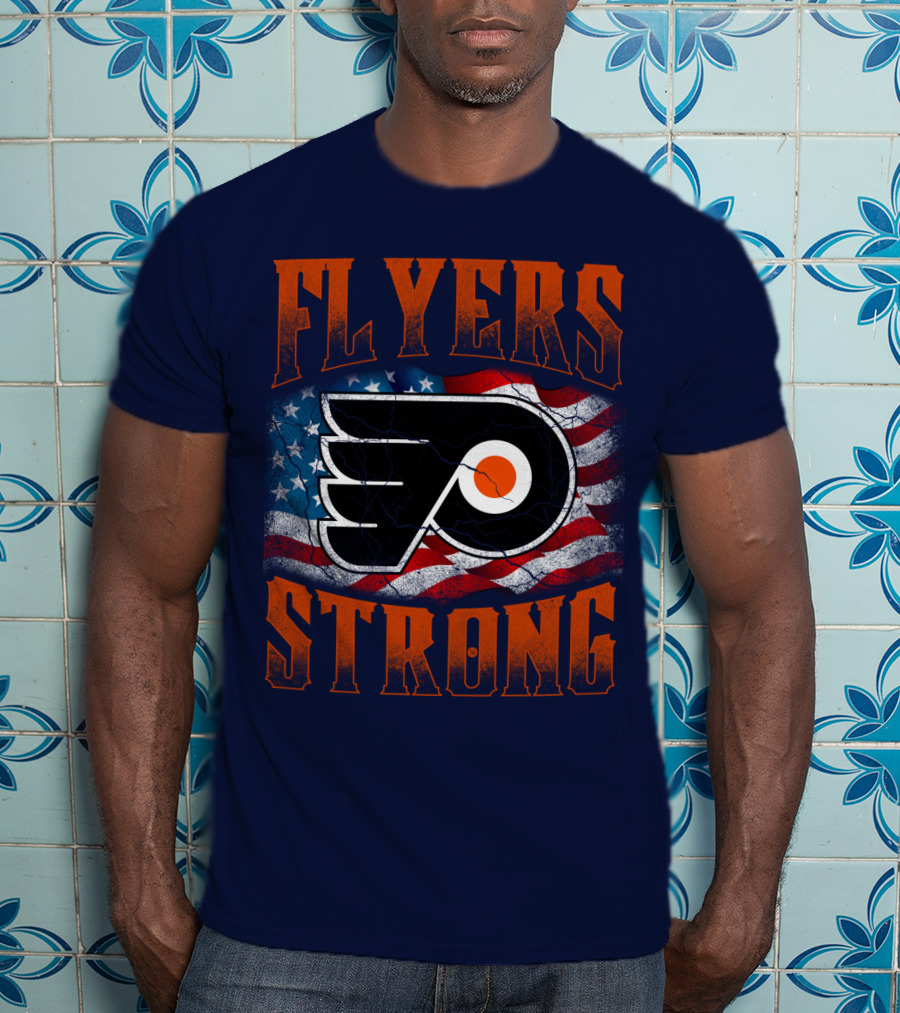Flyers Strong Philadelphia American Flag T-Shirt