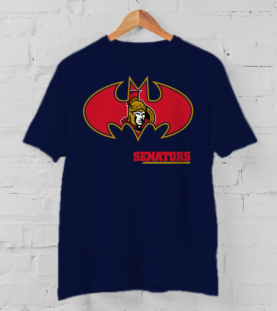 Senators Bat Symbol With Ottawa Senators T-Shirt