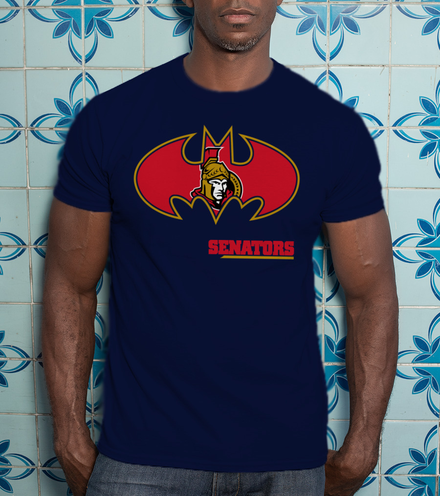 Senators Bat Symbol With Ottawa Senators T-Shirt