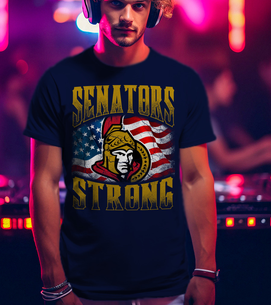 Senators Strong Ottawa Senators American Flag T-Shirt