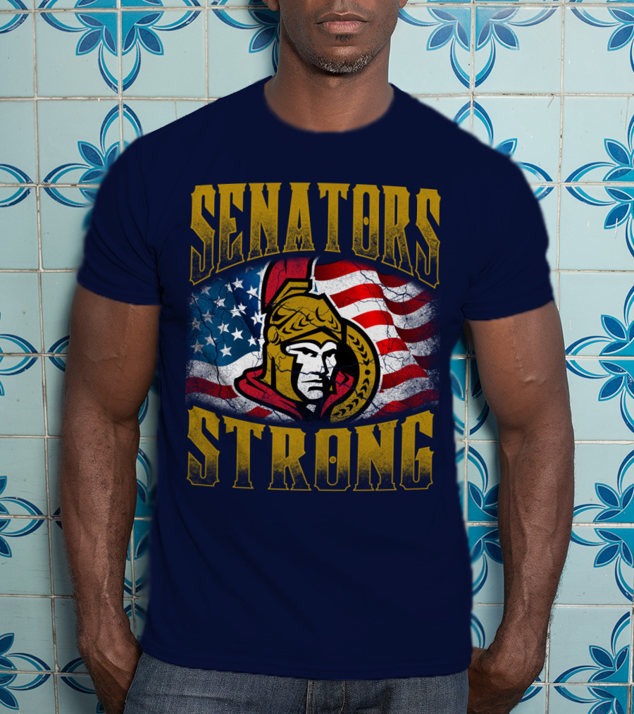 Senators Strong Ottawa Senators American Flag T-Shirt