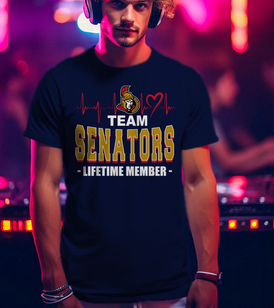 Team Senators Lifetime Member Ottawa Senators Heartbeat T-Shirt