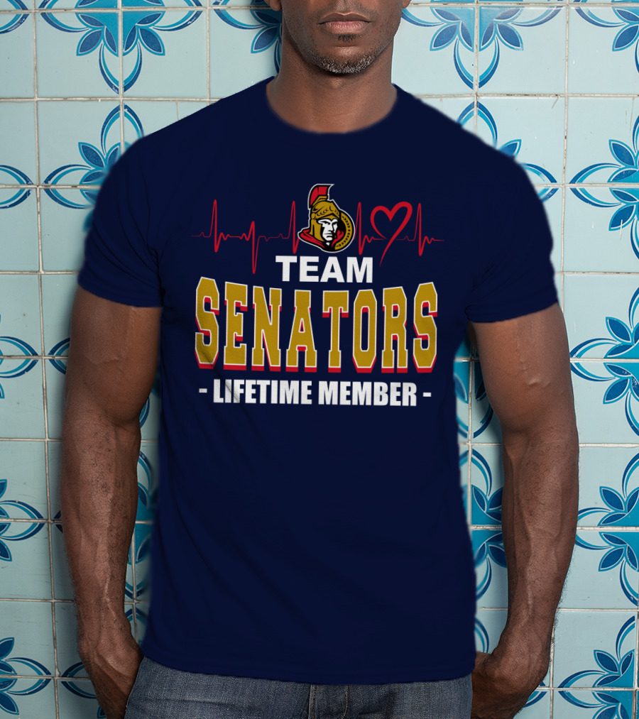 Team Senators Lifetime Member Ottawa Senators Heartbeat T-Shirt