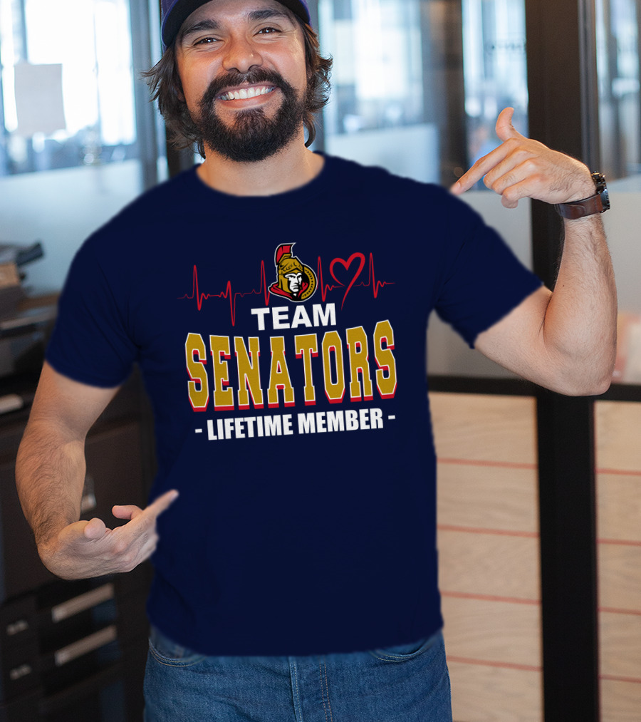 Team Senators Lifetime Member Ottawa Senators Heartbeat T-Shirt
