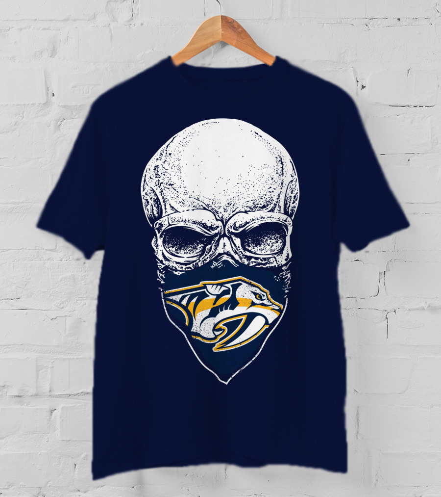 Nashville Predators Skull Bandana T-Shirt