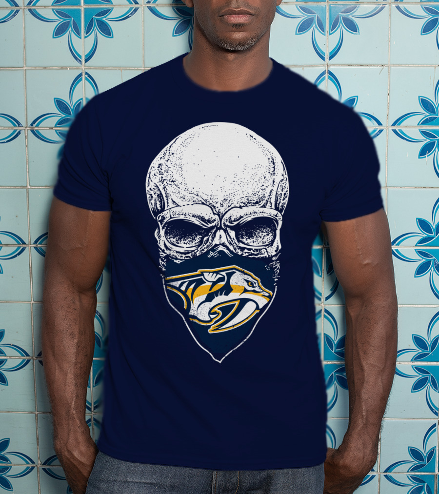 Nashville Predators Skull Bandana T-Shirt