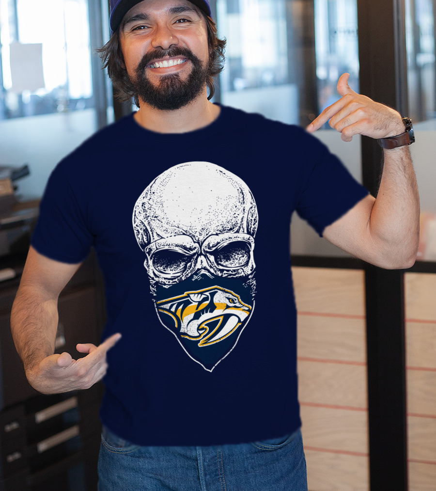 Nashville Predators Skull Bandana T-Shirt