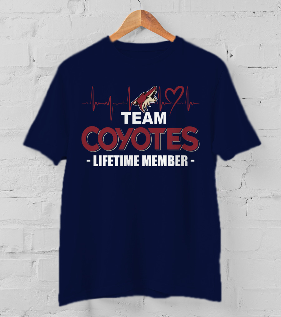 Team Coyotes Lifetime Member Arizona Coyotes Heartbeat T-Shirt