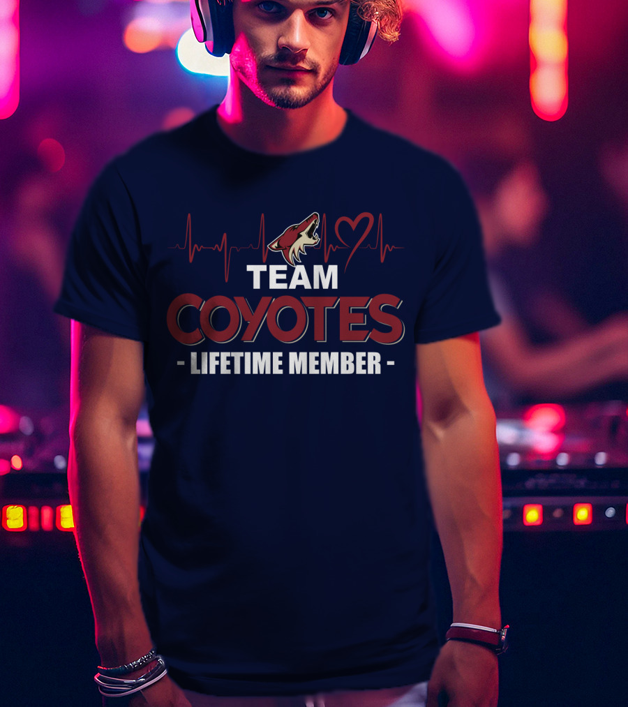 Team Coyotes Lifetime Member Arizona Coyotes Heartbeat T-Shirt