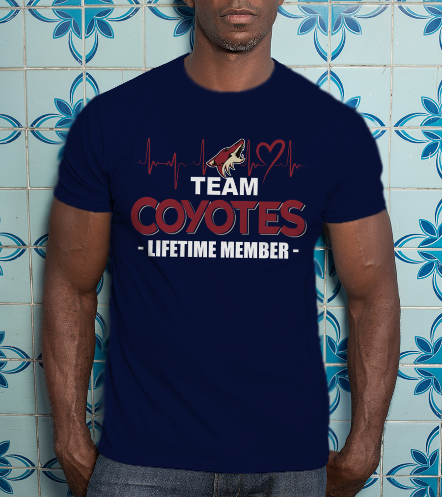 Team Coyotes Lifetime Member Arizona Coyotes Heartbeat T-Shirt