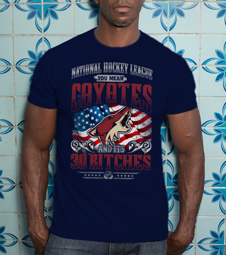 National Hockey League Coyotes And Its 30 Bitches American Flag T-Shirt
