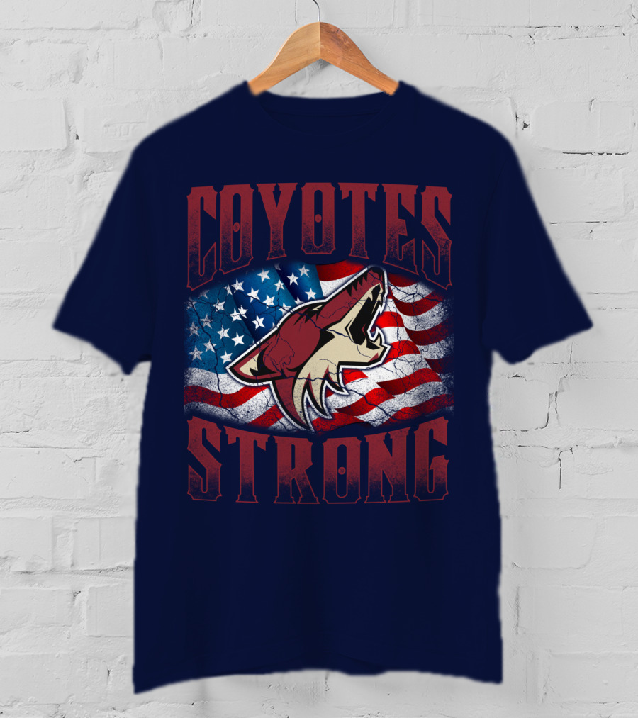 Coyotes Strong American Flag T-Shirt